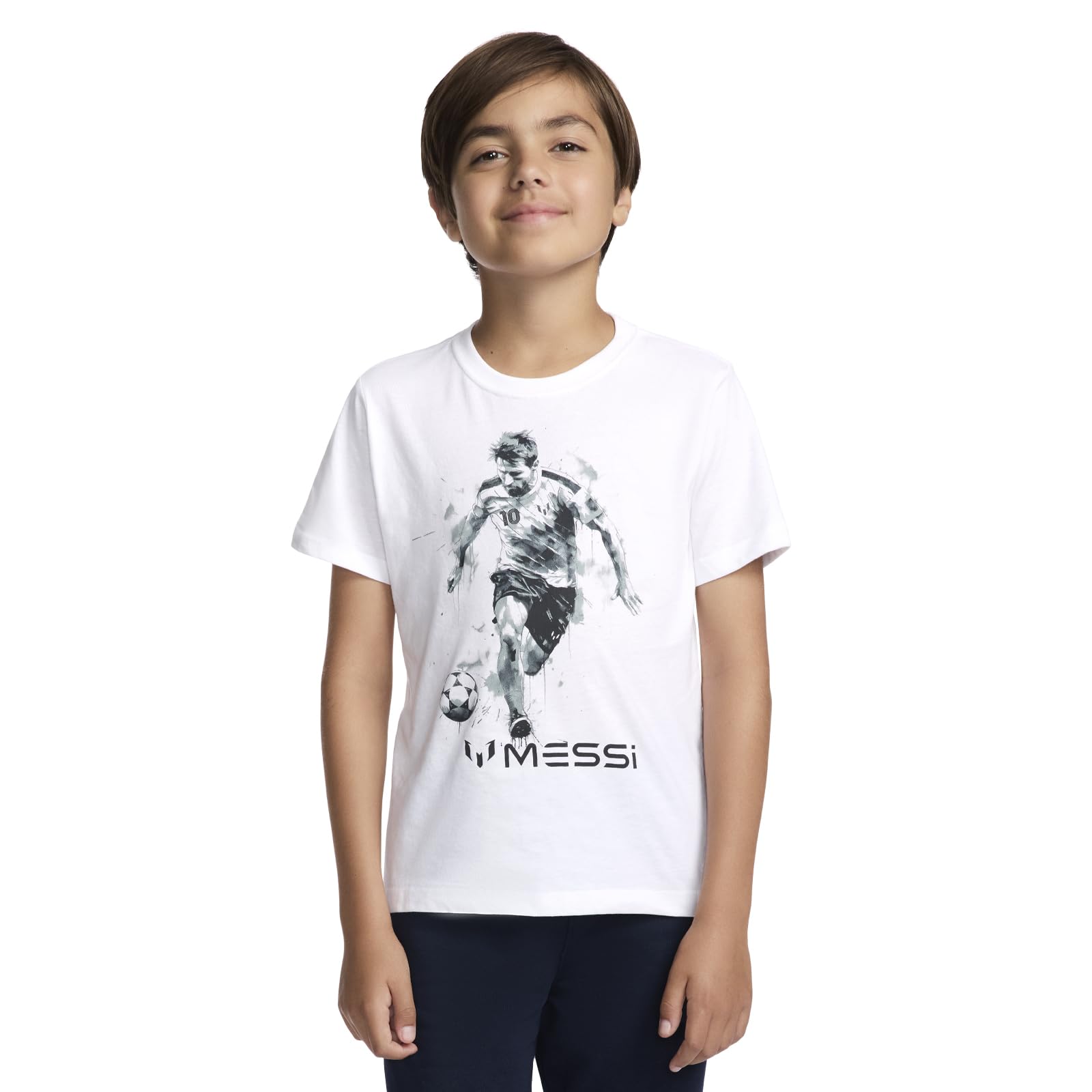 Boys' Lifestyle Short Sleeve T-Shirt, Slim-fit Graphic Tee, Cotton Blend Fabric